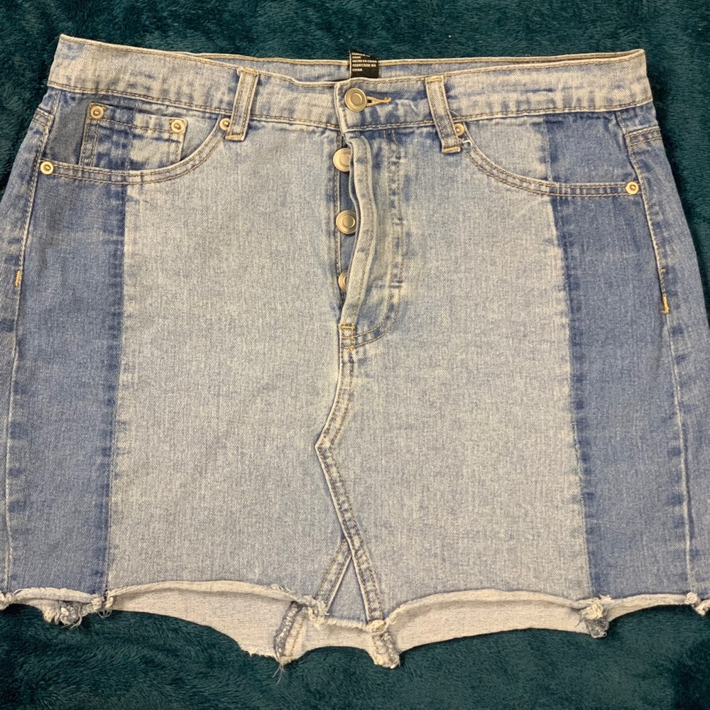 Button up denim skirt